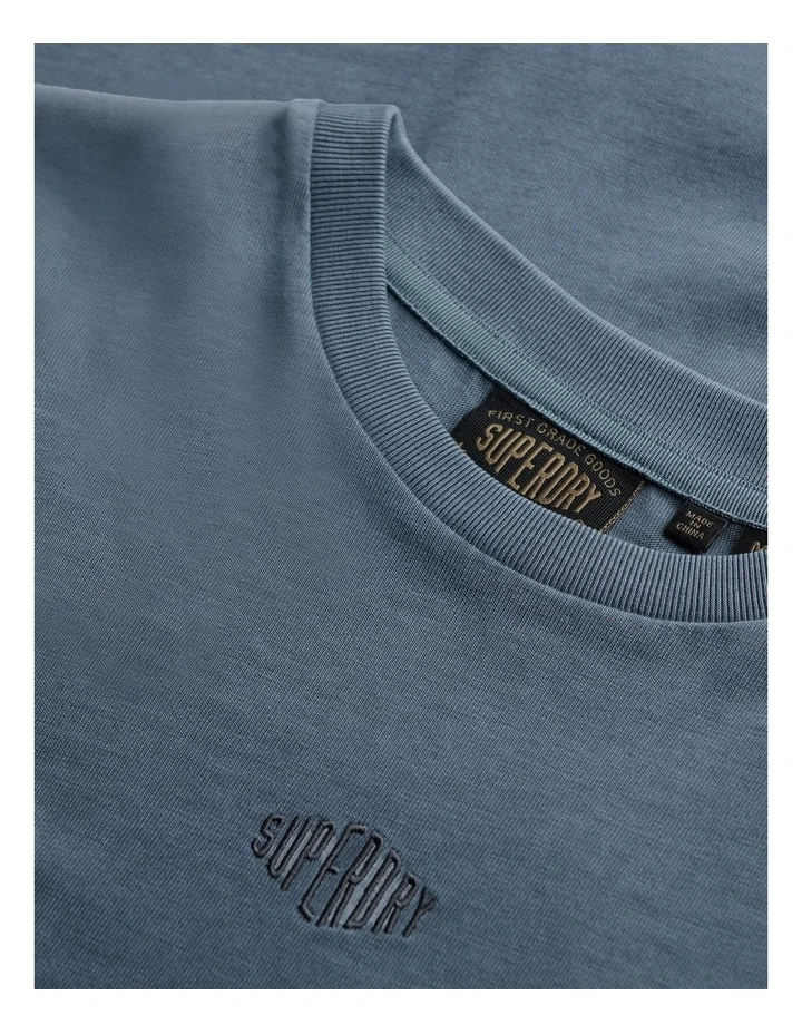 Micro Logo T/Shirt in Stormy Weather Blue image 4