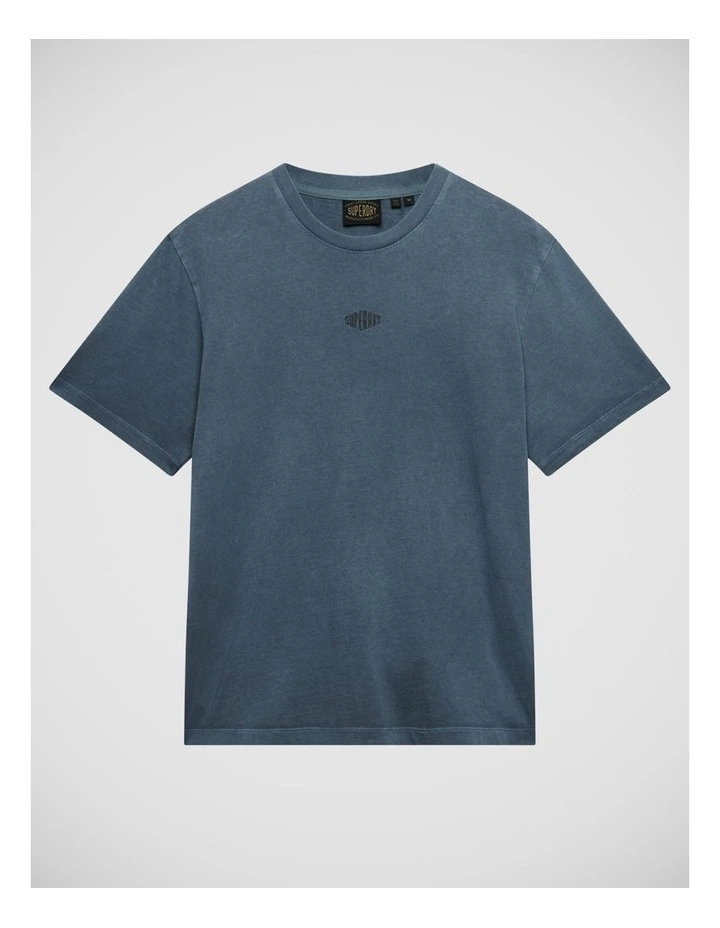 Micro Logo T/Shirt in Stormy Weather Blue image 5