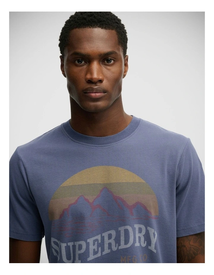 Outdoors Mountain Relaxed T/Shirt in Soft Navy image 3
