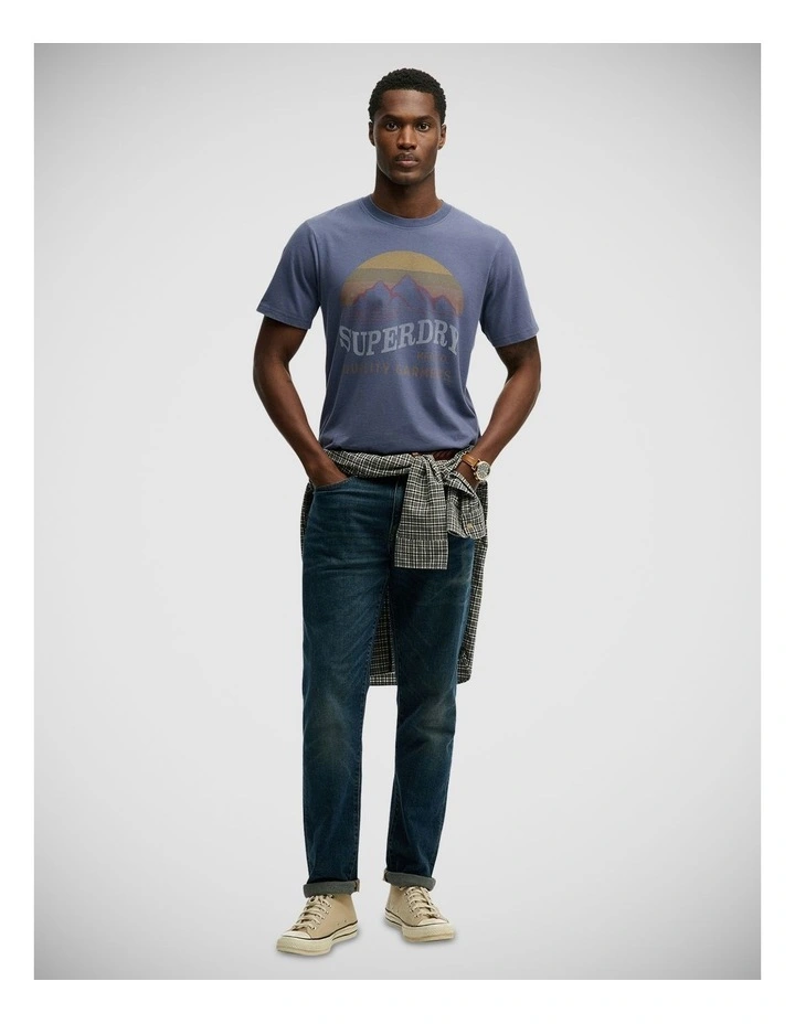 Outdoors Mountain Relaxed T/Shirt in Soft Navy image 5