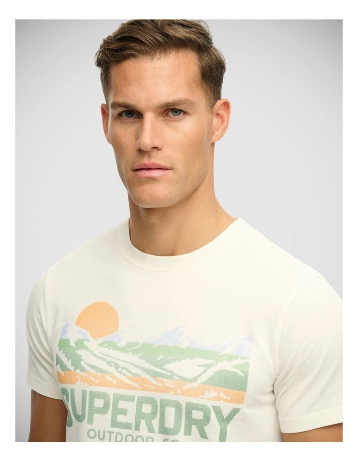 Outdoors Mountain Relaxed T/Shirt in Off White image 3