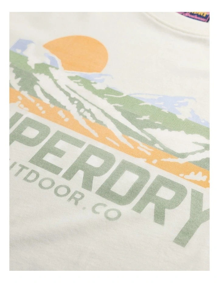 Outdoors Mountain Relaxed T/Shirt in Off White image 6