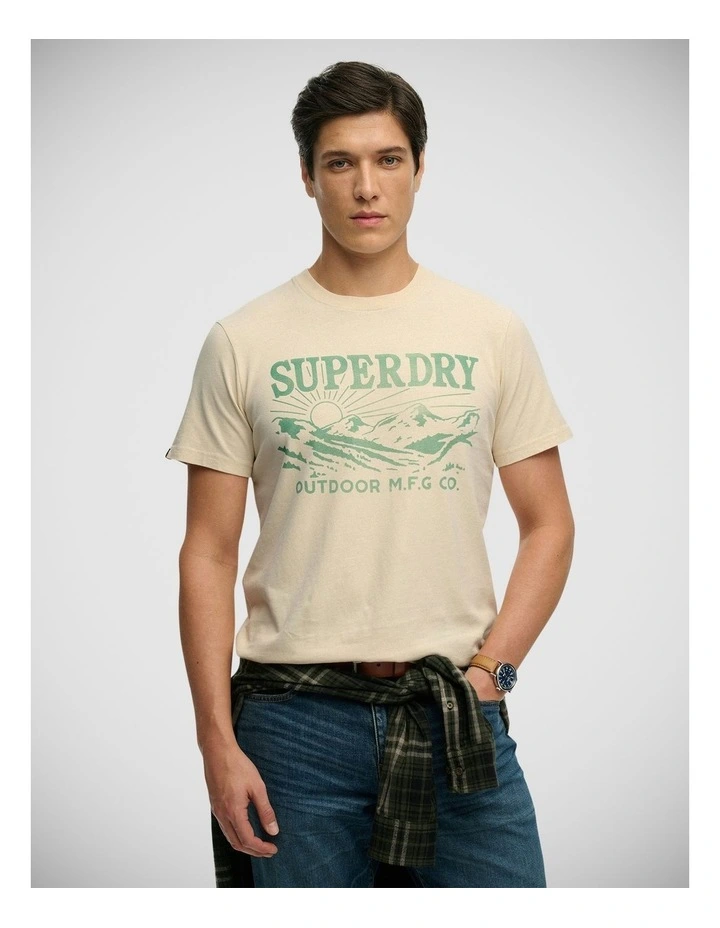 Retro Outdoor Relaxed T/Shirt in Oatmeal Beige image 1
