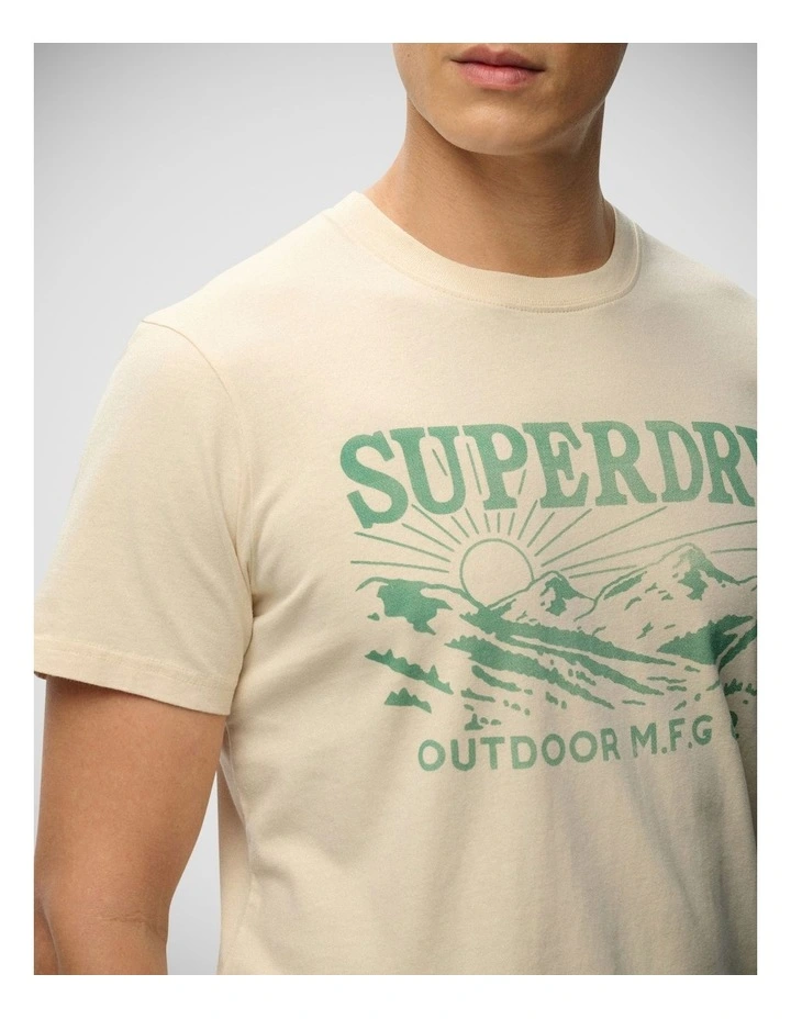 Retro Outdoor Relaxed T/Shirt in Oatmeal Beige image 4