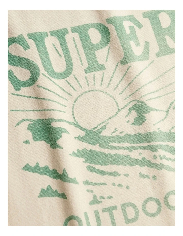 Retro Outdoor Relaxed T/Shirt in Oatmeal Beige image 6