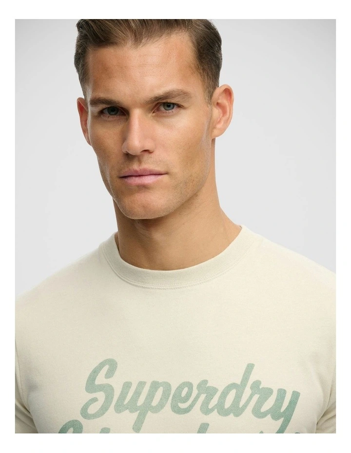 Industry Worker Relaxed T/Shirt in Oatmeal Beige image 3