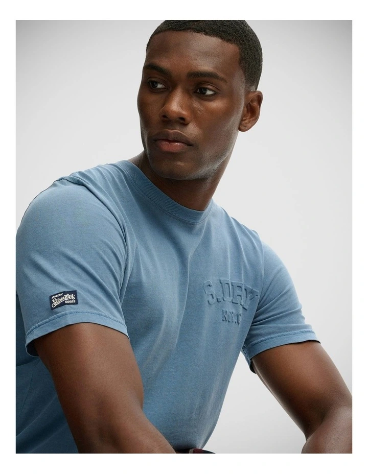 Athletic Emboss Relaxed Tee in Moonlight Blue image 4