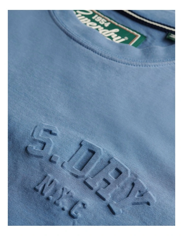 Athletic Emboss Relaxed Tee in Moonlight Blue image 6