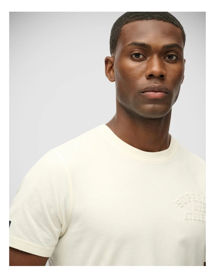 Athletic Emboss Relaxed Tee in Bone White image 3