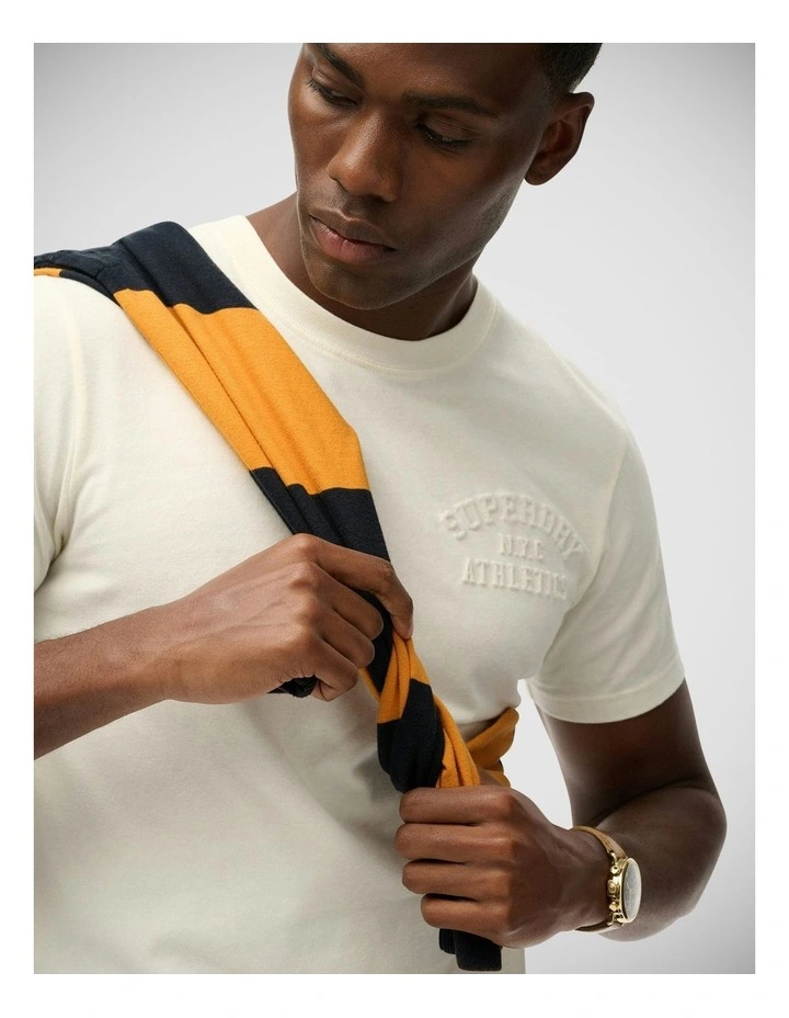 Athletic Emboss Relaxed Tee in Bone White image 4