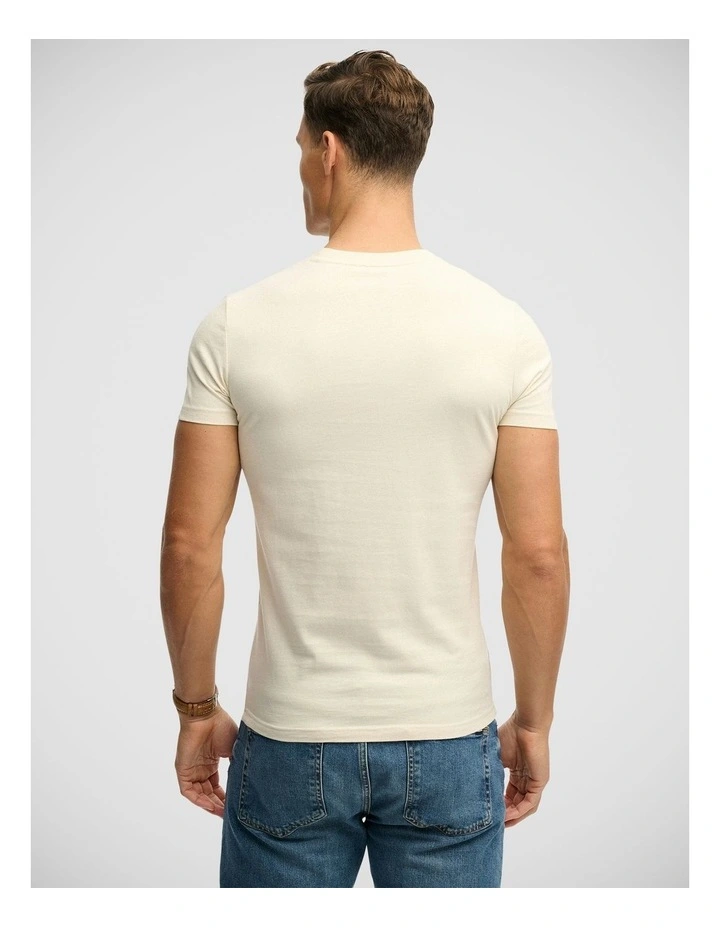 Essential Logo Tee in Birch/ Red image 2