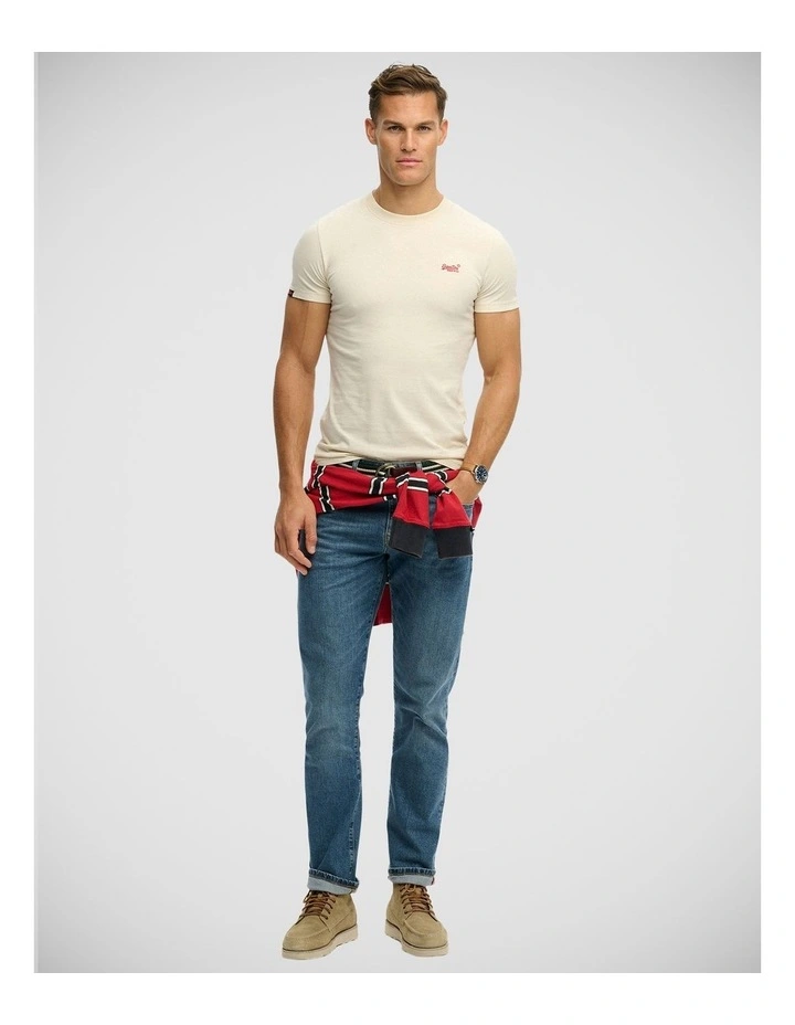 Essential Logo Tee in Birch/ Red image 5