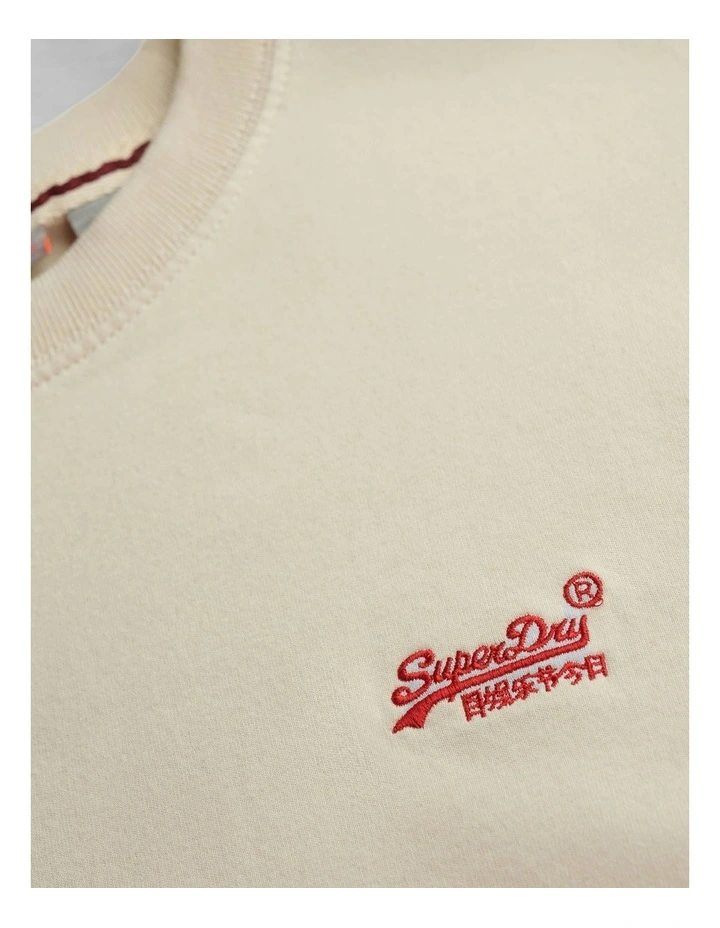 Essential Logo Tee in Birch/ Red image 6