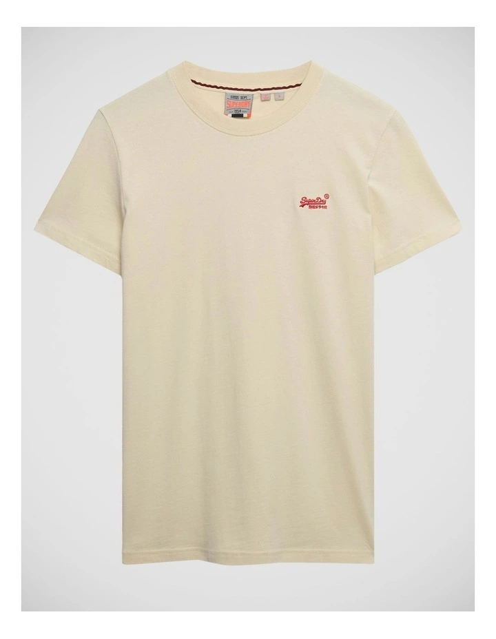 Essential Logo Tee in Birch/ Red image 7