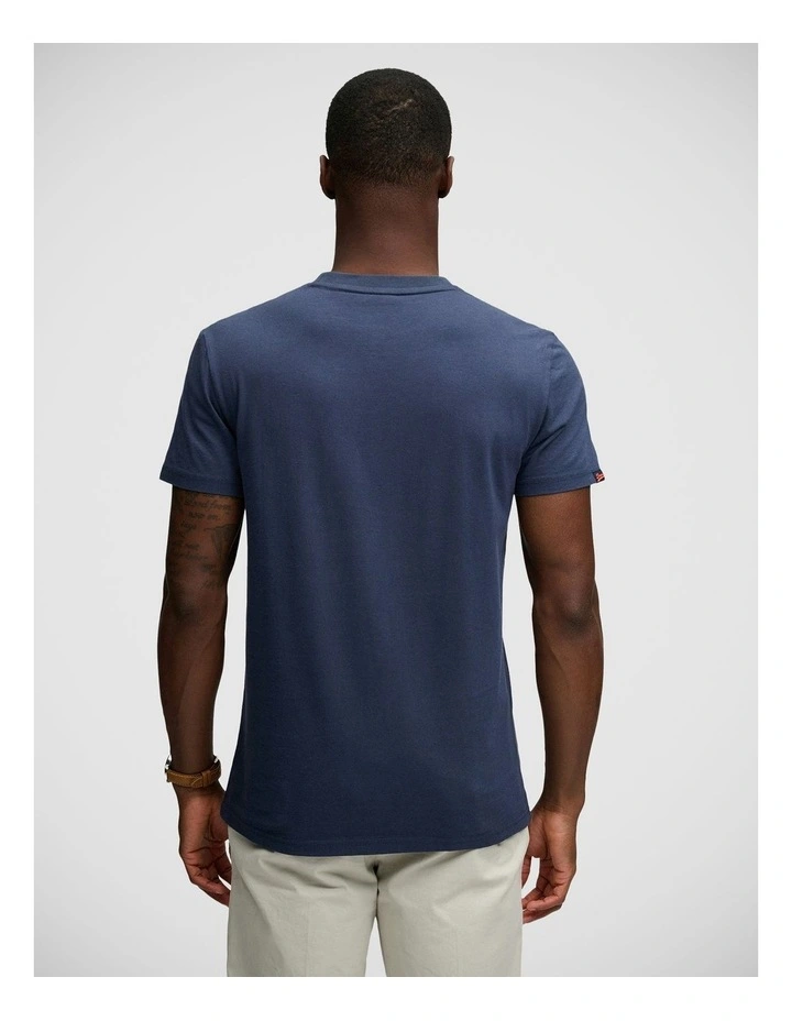 Essential Logo Tee in Lauren Navy/ Fluoro Lime image 2