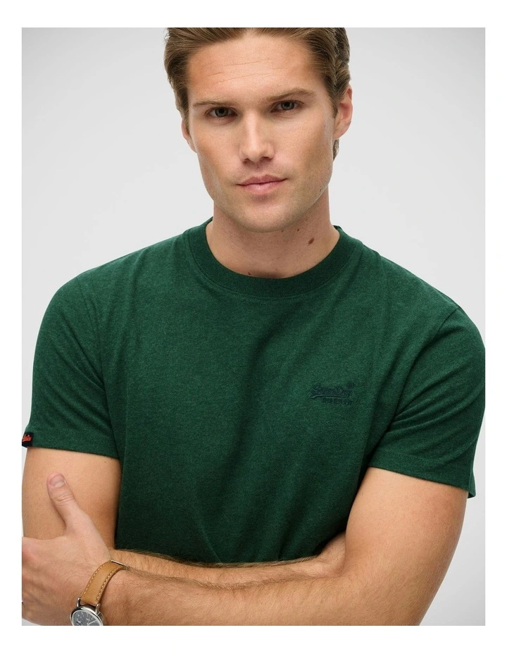 Essential Logo Tee in Pitch Green Marl image 3