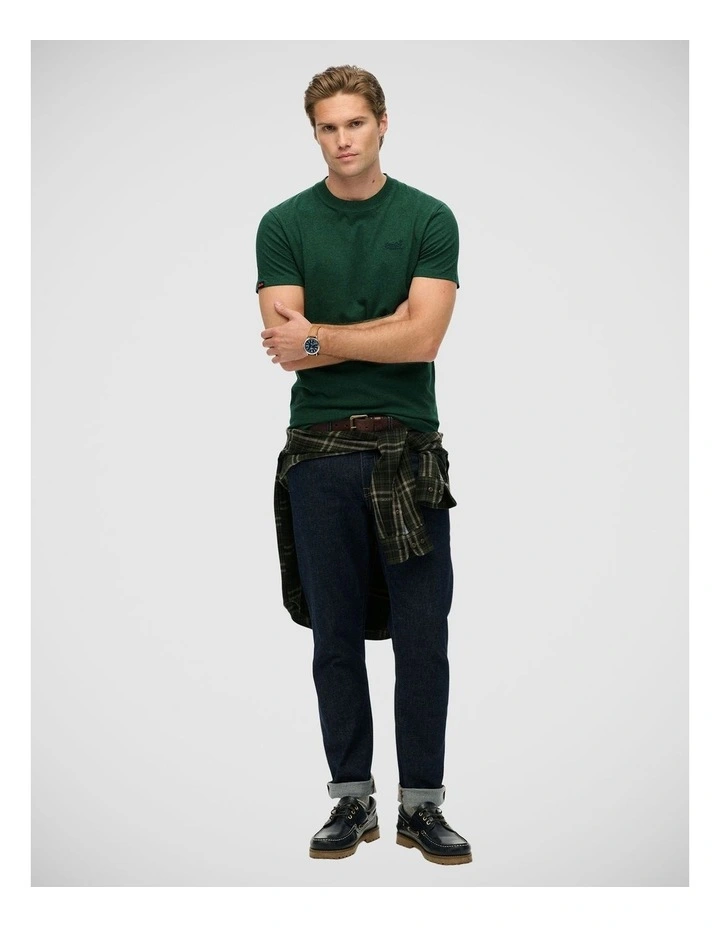 Essential Logo Tee in Pitch Green Marl image 5