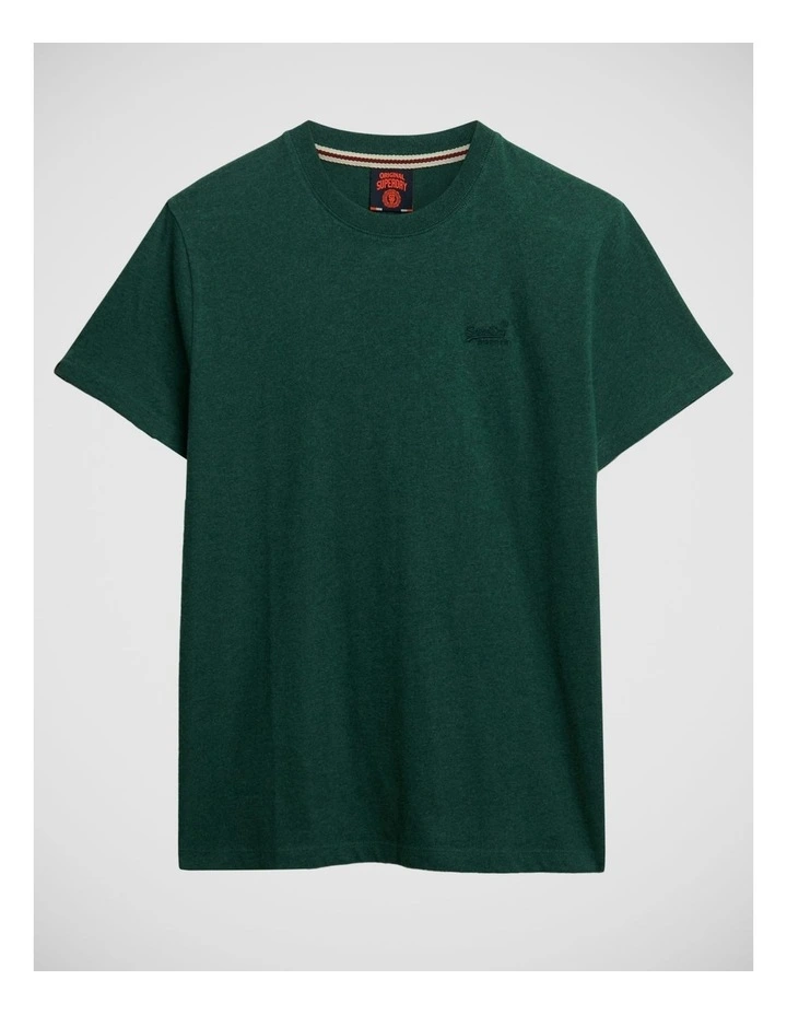 Essential Logo Tee in Pitch Green Marl image 7