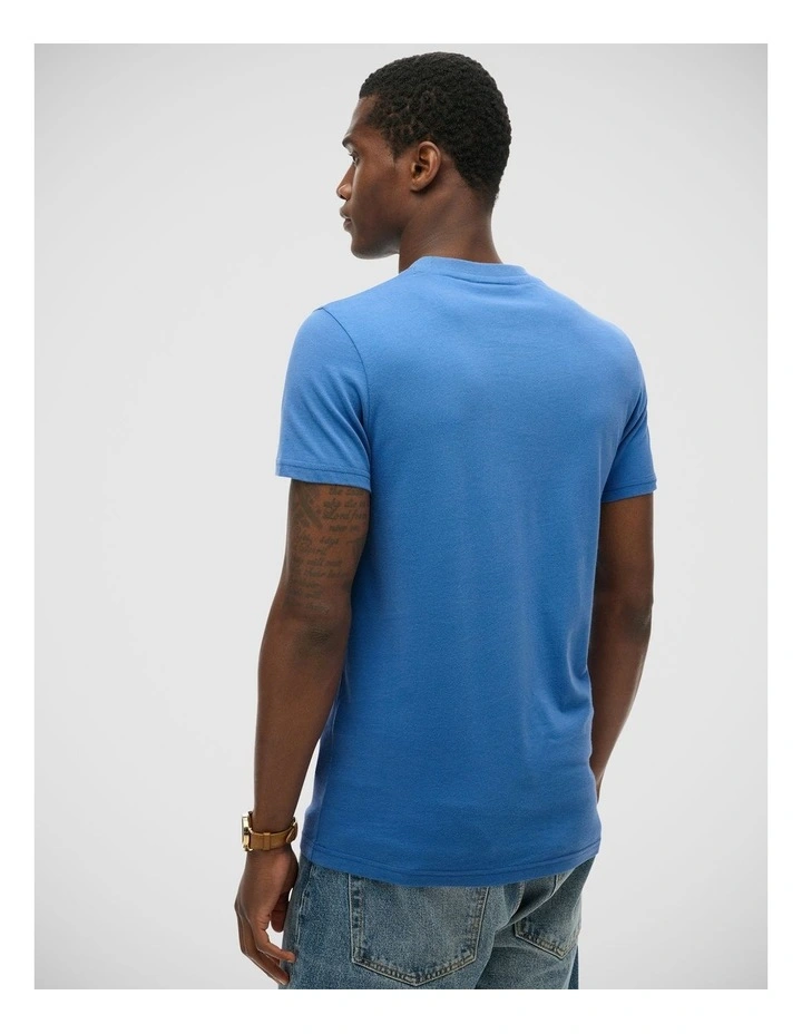 Essential Logo Tee in Monaco Blue/ Red image 2