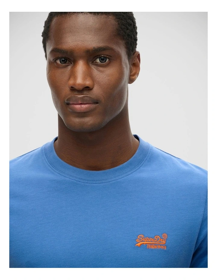 Essential Logo Tee in Monaco Blue/ Red image 3