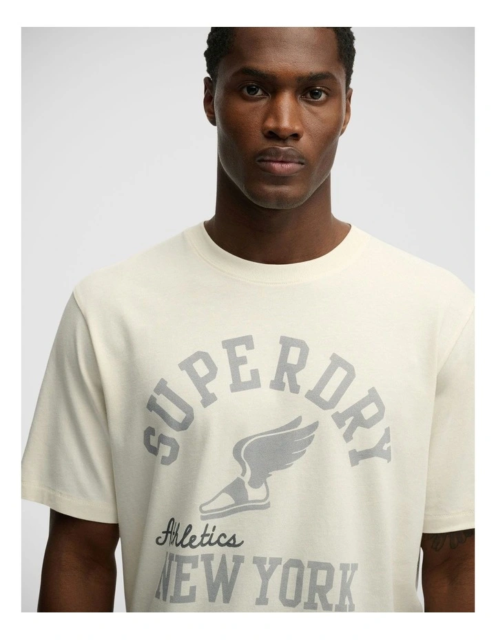 Athletic Essential T/Shirt in Desert Bone Off White image 3
