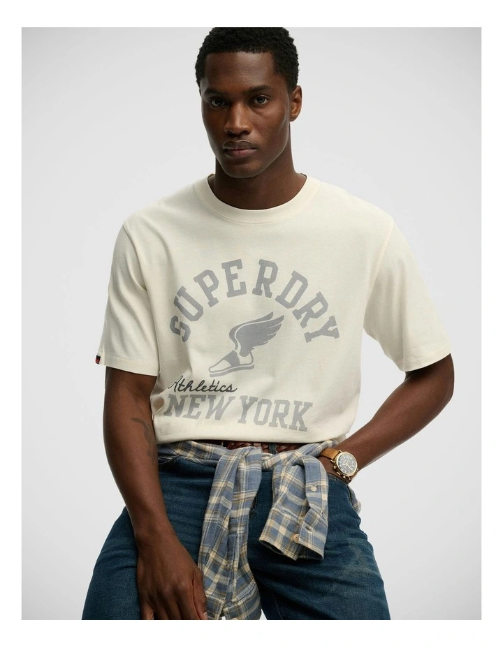 Athletic Essential T/Shirt in Desert Bone Off White image 4