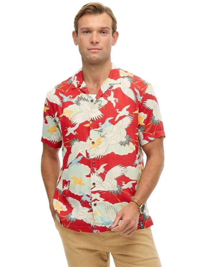 Merchant Hawaiian Shirt in Tsuru Red image 1