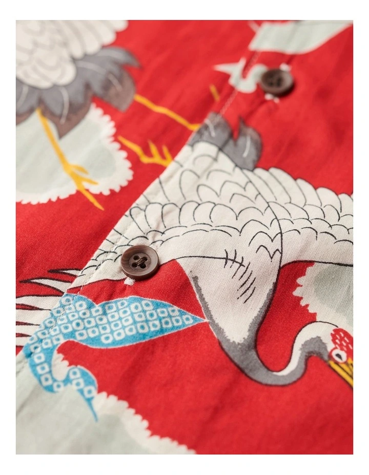 Merchant Hawaiian Shirt in Tsuru Red image 4