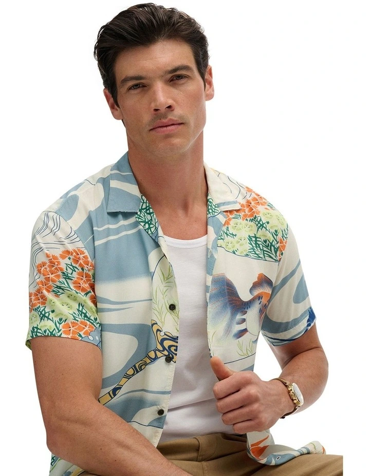 Merchant Hawaiian Shirt in Ryusunichiwa Off White image 4
