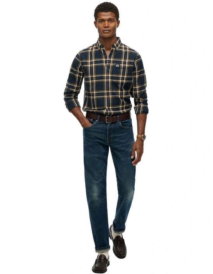 Cotton Lumberjack Long Sleeve Shirt in Bryce Check Navy image 5