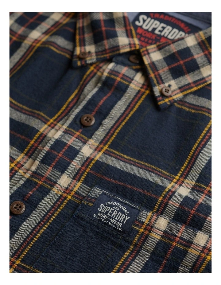 Cotton Lumberjack Long Sleeve Shirt in Bryce Check Navy image 6