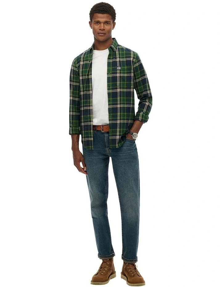Cotton Lumberjack Long Sleeve Shirt in Peyton Check Navy image 5