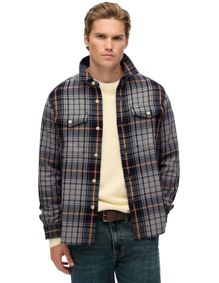 Merchant Heavy Checked Shirt in Homestead Ombre Navy image 1