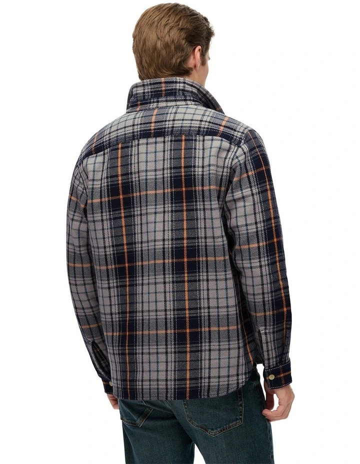 Merchant Heavy Checked Shirt in Homestead Ombre Navy image 2