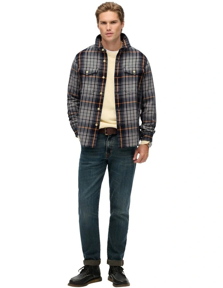 Merchant Heavy Checked Shirt in Homestead Ombre Navy image 5