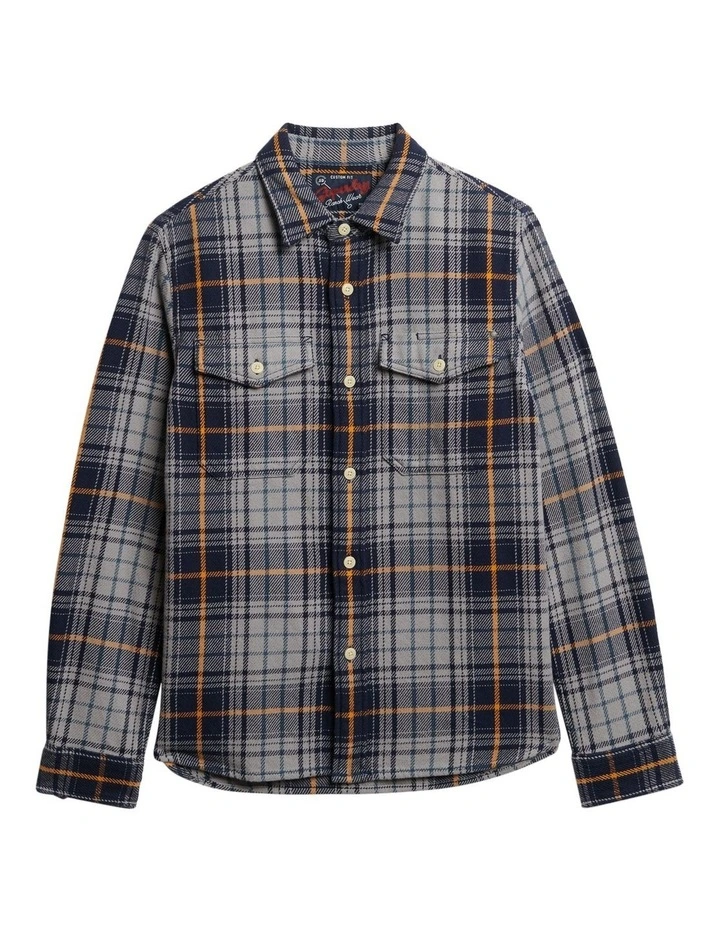 Merchant Heavy Checked Shirt in Homestead Ombre Navy image 6