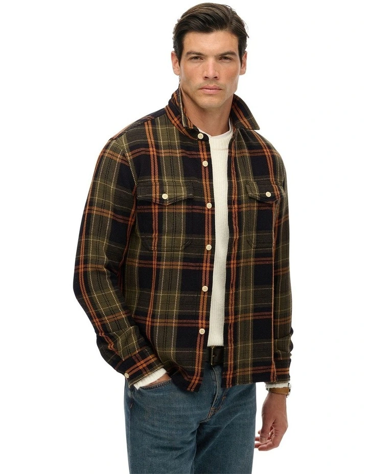 Merchant Heavy Checked Shirt in Peyton Check Black image 1