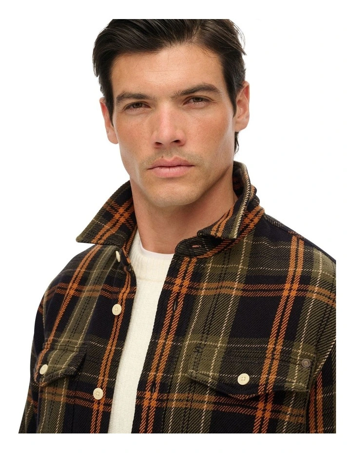 Merchant Heavy Checked Shirt in Peyton Check Black image 4