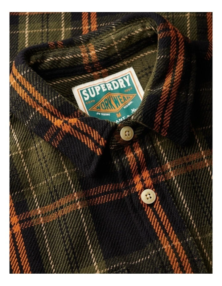 Merchant Heavy Checked Shirt in Peyton Check Black image 5