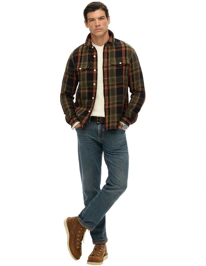 Merchant Heavy Checked Shirt in Peyton Check Black image 6