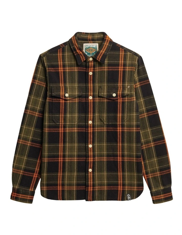 Merchant Heavy Checked Shirt in Peyton Check Black image 7