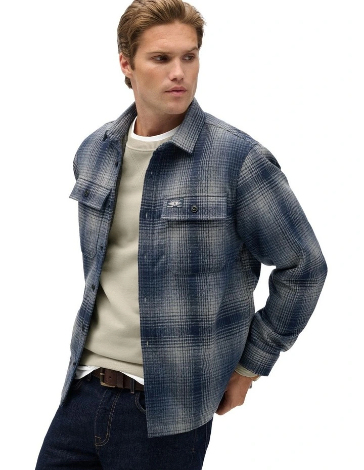 Wool Miller Overshirt in Western Ombre Blue image 4