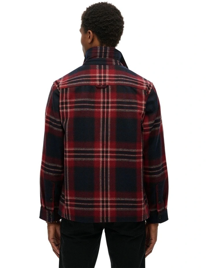 Wool Miller Zip Overshirt in Michigan Check Navy image 2