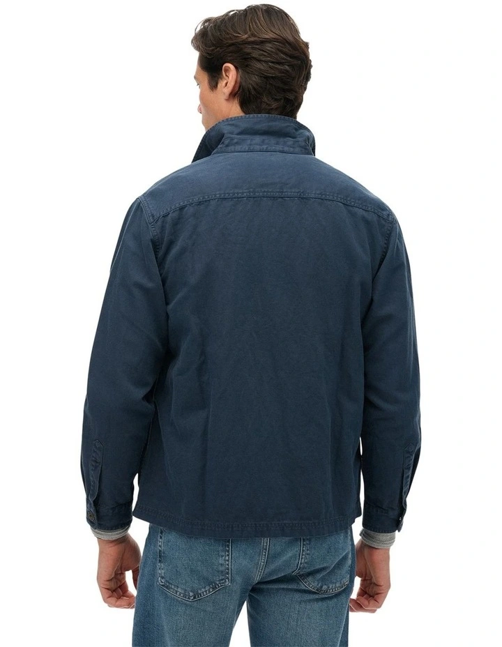 Merchant Linen-Blend Overshirt in Lauren Navy image 2
