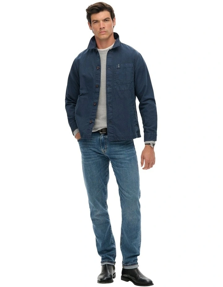 Merchant Linen-Blend Overshirt in Lauren Navy image 5