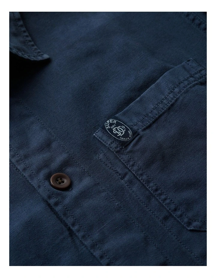 Merchant Linen-Blend Overshirt in Lauren Navy image 6