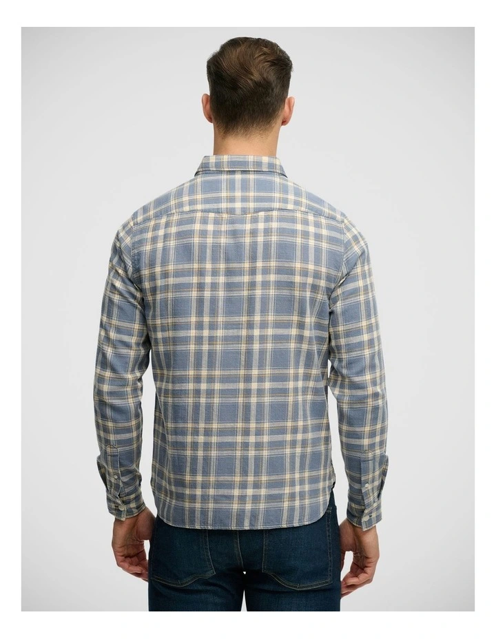 Merchant Lite Check Shirt in Flint Blue Check image 2