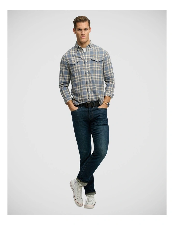 Merchant Lite Check Shirt in Flint Blue Check image 5