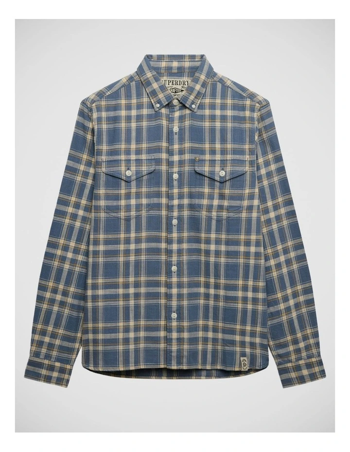 Merchant Lite Check Shirt in Flint Blue Check image 7