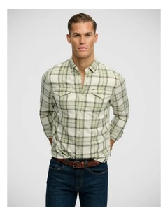Merchant Lite Check Shirt in Cedar Check Sage